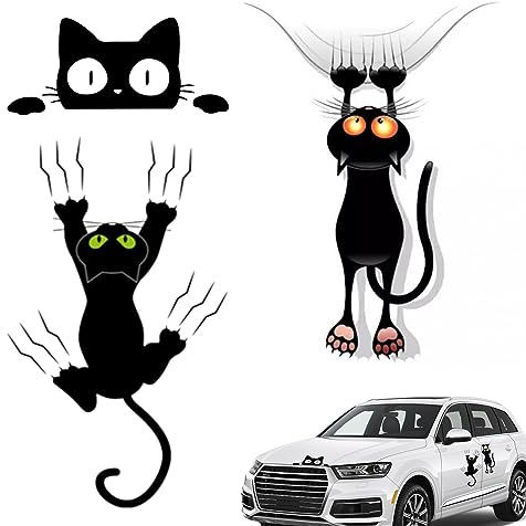 Lithyc 3 Pezzi Adesivi Gatti - Adesivi Auto Gatto - Carino Adesivi Gatti Per Adesivi Auto Divertenti Per Auto Esterni Gatti Adesivi Per Auto Divertenti Gatti per Adesivo Decorativo