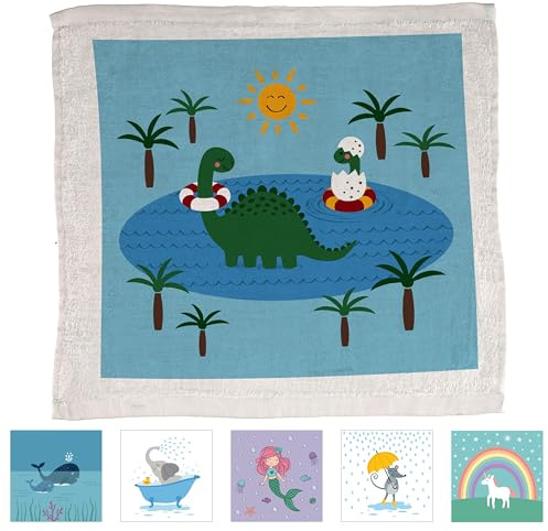 Cepewa Magisches Handtuch 'Tiere' 6er Set | 30x30cm Baumwolle | Zauberhandtuch mit 4 verschiedenen Motiven (1 x 6er Set Magisches Handtuch Tiere)