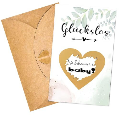 ZELAITE Schwangerschaft verkünden Wir bekommen ein Baby, Rubbelkarte Du wirst Cousine mit Kuvert, Überraschung Geschenke für die Familie zum Schwangerschaft verkünden (Baby)