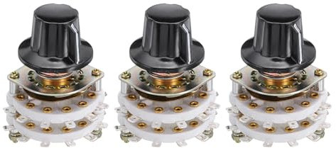 QUARKZMAN Interrupteur Rotatif 2P8T 2 Pôles 8 Positions Sélecteur de Bande 2 Étages pour Tv Radio Machine Domestique 3 Pièces