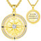 Kompass Halskette Gold für Herren Damen Kompass Anhänger Kette 925 Sterling Silber Halskette Wikinger Kompass Schmuck für Herren Frauen