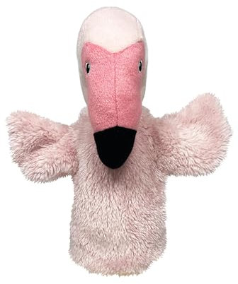 EcoBuddiez Hand Puppet - Flamingo von Deluxebase. Flamingo Plüsch Handpuppen für Kinder. Eco-Friendly Tier Spielzeug Puppe für Pretend Play und Kinder Geschenke.