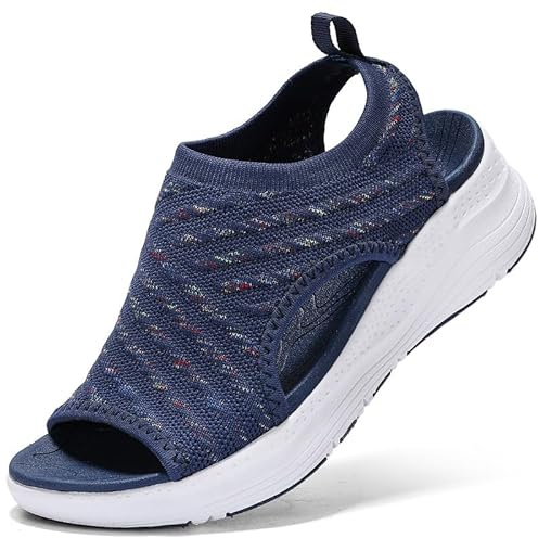 Orthopedic Sandals for Women - Arch Support Summer Wedge Walking Beach Comfortable Washable Slingback Slide Sport Sandals