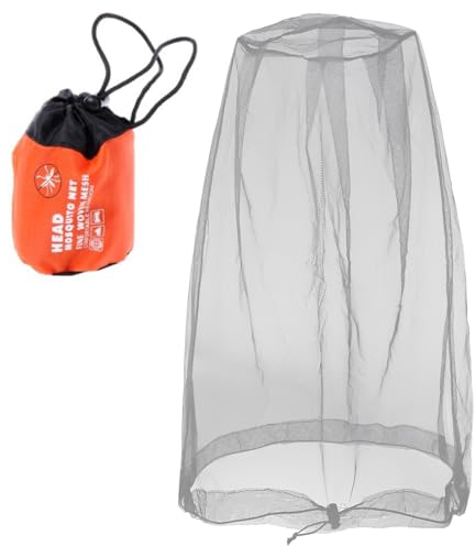 IBXWMNG Filet de Tête Anti-Moustique avec Sac de Transport pour Camping, Randonnée, Escalade,Protégez votre Tête et votre Visage contre les Piqûres de Moustiques avec ce Chapeau Masque
