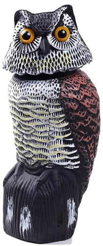 BURAKH Falke Eule & Reiher Lockvogel Schädlingsvertreiber Katzenschreck Teichschreck Ornamente | Vogelabwehr | Fliegender Falke Lockvogel | Kontrolle Katze Vogelabwehr (Eule)