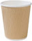 Catermaxx– 8oz Disposable Kraft Ripple Paper Cups – Insulated Brown Paper Cups with 3 Ply Construction – 100% Compostable Recyclable – for Tea, Coffee, Hot Drinks – 100 Pack