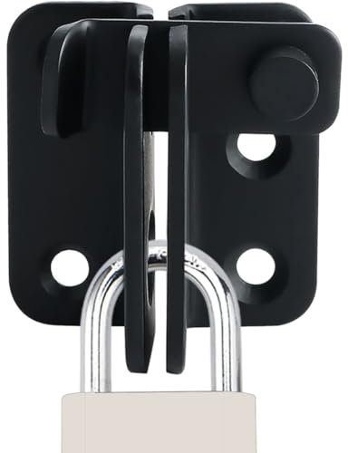 Litensh Cerrojo de puerta abatible para cobertizo, cerrojo de puerta, candado para armario de madera, jaula de mascotas, armario de granero, jardín, baño, puerta corredera, Negro Right Open L