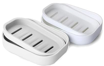 Porte Savon,2 PCS Support de Savon Douche Plastique Repose Savon Boite à Savon Portable pour Salle de Bain Douche Cuisine