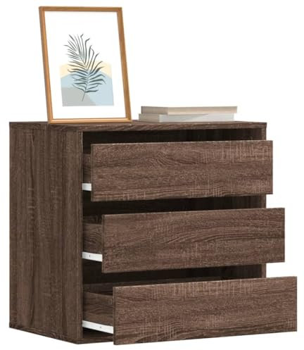 ZEYUAN Kommode Braun Eichen-Optik 60x41x58 cm Holzwerkstoff, Kommoden & Sideboards, Komodenschrank, Sideboard Schlafzimmer, Schlafzimmermöbel - 852849