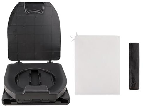 Portable Foldable Toilet Bucket - Outdoor Camping & Fishing Toilet with Trash Bag for Adults & Kids
