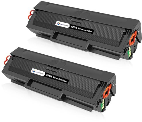 MEGOFFICE 106A W1106A Schwarz Toner Kompatibel für HP 106A Toner Kompatibel für HP Laser 107W 107A 107R MFP 135WG 137FWG 135A 135R 135W 137FNW(2 Schwarz)