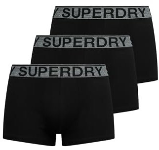 Superdry Herren Boxershorts im Dreierpack Dreifach Schwarz/Grau XL