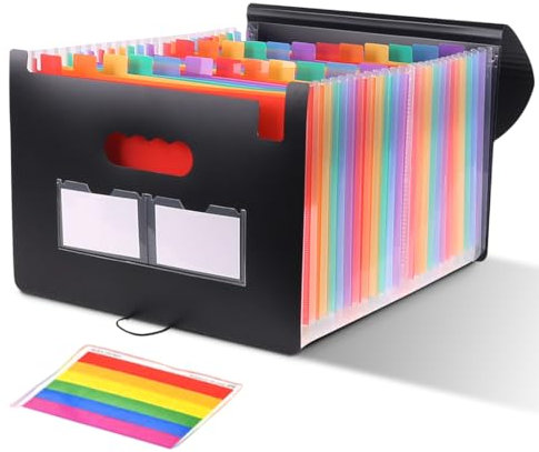 Dokumentenmappe A4 24 Fächer, Grosse Kapazität Sortiermappe Fächermappe Bunte Datei Organizer Ordner, Schreibtisch Organisation Aktentasche Mappe, Dokumententasche Aktenmappe Ordnungsmappe