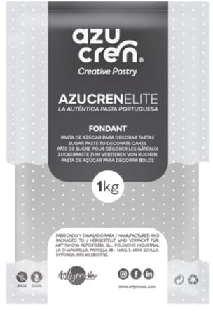 Azucren, Rollfondant, Rollfondant Grau, Einfach zu Verwenden, Glatt, Flexibel, weich und Biegsam, Perfekt zum Dekorieren von Kuchen, Halal, Koscher, Glutenfrei, Zitronen-Aroma (1 Kg)