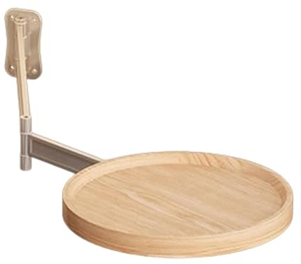 Gcerfby Wand montiert runden Tisch, 180 ° rotierender Wandtisch, Mehrzweckklappschreibtisch, 28x28 cm, einfach zu bedienen, tragbar für die Heimküche am Krankenbett.