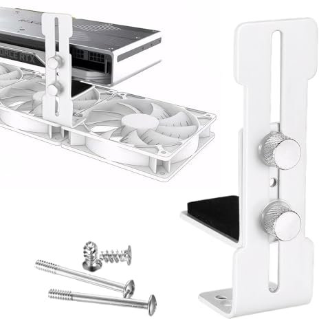 Asitanie Grafikkarten Halterung,GPU Halterung,Praktische Grafikkarten Halter,Einstellbare GPU Sag Bracket,Geeignet für Grafikkarte,Videokarte (Weiß)