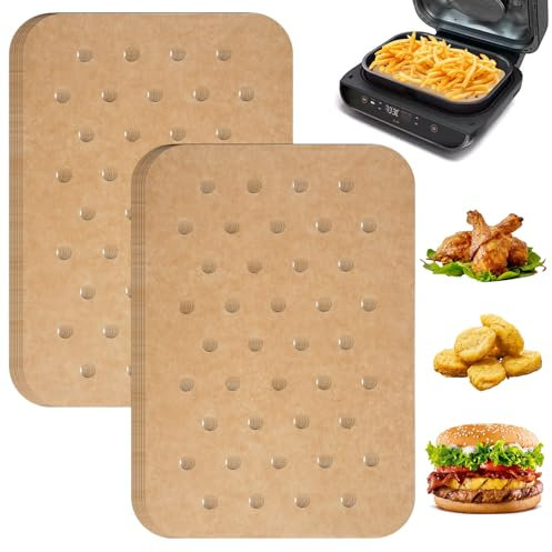 200 Pièces Feuilles Perforées pour Friteuse à Air,20.5x14cm Air Fryer Papier Cuisson,Papier Sulfurisé Air Fryer,Papier pour Friture à L'air Libre,Perforé Papier Cuisson Air Fryer,pour Friteuse à Air