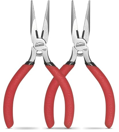 HOUSERAN Spetstång, 13 cm, 2-pack, Lång spetstång med sidoskärare, fjädrad för kapning och böjning av tråd