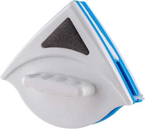 Magnetische Fensterreiniger Doppelseitiger,Double Side Magnetic Fensterreiniger,Magnetischer Fensterreiniger Dreieckiger Windschutzscheiben-Wisch-Abzieher,Grau