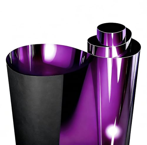 JSCARLIFE Autofolie Lila Glänzend ,Metallic Hochglanz Vinyl Wrap Folie selbstklebend mit Luftkanälen Car Wrapping Folie Ideal für Auto, Motorrad & Fahrzeugfolierung in Trauben-Violett (Lila, 30*152CM)