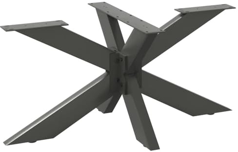 HFXHIJXQ Pieds de table basse en forme d'araignée, anthracite, 98 x 58 x (42-43) cm, en acier revêtu par pulvérisation, design moderne, pieds de table robustes avec pieds de nivellement réglables
