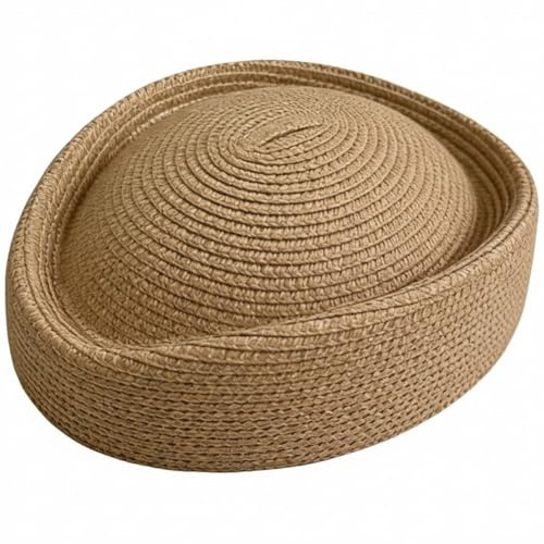 HiyyFloy Chapeau Pillbox D'hôtesse De L'air, Béret en Paille, Chapeau De Style Vintage, Chapeau De Derby, Élégant Bibi De Cocktail, Chapeau D' Ou De Peintre pour Mariage