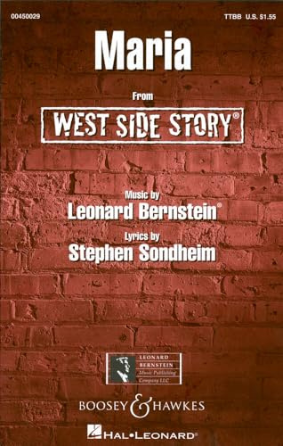 West Side Story: Maria. men's choir (TTBB) and piano. Partition de chœur.
