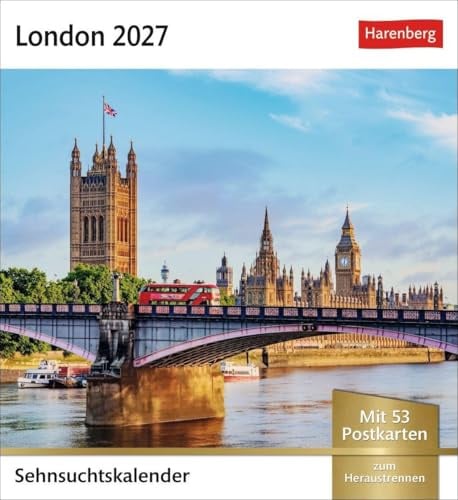 London Sehnsuchtskalender 2027 - Wochenkalender mit 53 Postkarten: Ein Geschenk für Reiselustige: Der Wochenkalender macht Lust auf Buckingham Palace ... 2027 im Postkarten-Format 16 x 17,5 cm