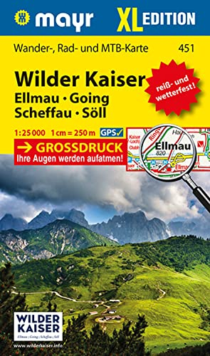 Mayr Wanderkarte Wilder Kaiser - Ellmau - Going - Scheffau - Söll XL 1:25.000: Wander-, Rad- und MTB-Karte