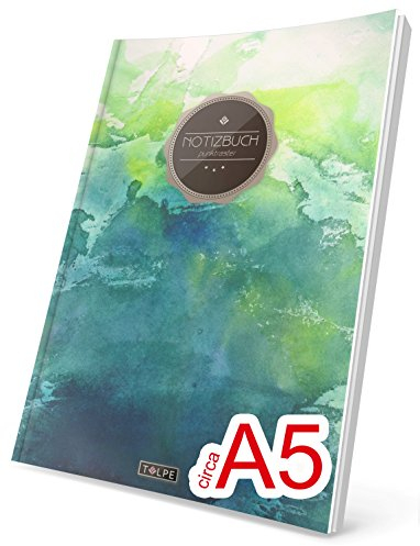 TULPE Punktraster Notizbuch: Ca. A5 „C003 Grunge“ (Vintage Softcover, Register, Punktkariertes Papier - Bullet Journal, Notizheft, Skizzenbuch, Tagebuch, Gepunktete Seiten, Dot Grid Notebook)