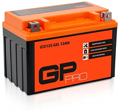 GP-PRO GTZ12S 12V 12Ah GEL Batteria di avviamento (compatibile con YTZ12S / YTZ14S) (Esente da manutenzione/Sigillato) Moto Accumulatore per es. Honda