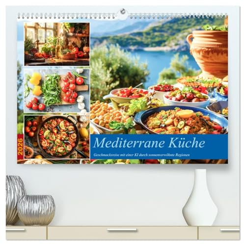 Mediterrane Küche (hochwertiger Premium Wandkalender 2026 DIN A2 quer), Kunstdruck in Hochglanz: Kommen Sie mit auf eine kulinarische Reise durch die ... Zutaten inspiriert ist. (CALVENDO Lifestyle)