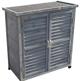 Garden Market Place Outdoor Garden Wooden Storage Cabinet or Tool Shed in Grey, 87 X 46.5 X 95CM