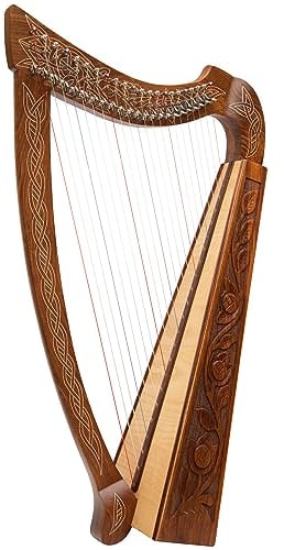 UZMAN-Versand IRISCH KELTISCHE HARFE 22 SAITEN mit Halbtonklappen HARPE ARPE HARP Lyra-Lyre Aрфа