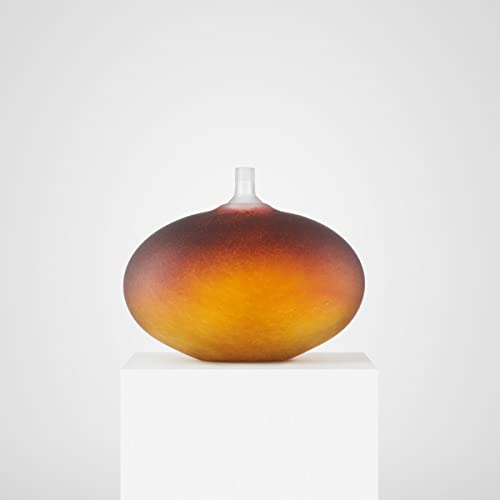Kosta Boda Bohnen Golden Brown Satin Kristall Art Vase, 29,6 cm H x 36,6 cm B