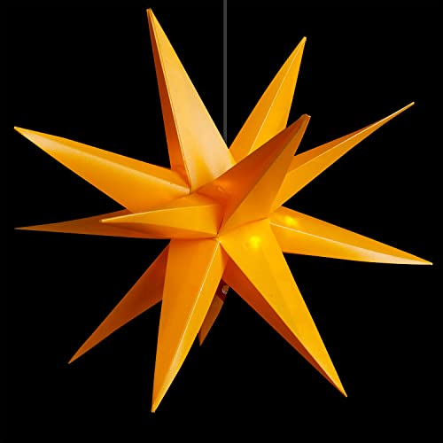 LED Weihnachtsstern Adventsstern Gold Ø 25cm Christbaumstern Fensterstern Faltstern IP44 Innen und Aussen