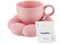 Koythin Taza de café de cerámica, creativa y bonita taza con posavasos de girasol para oficina y hogar, apta para lavavajillas y microondas, 7 onzas para leche con leche con leche (rosa pala)