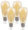 FLSNT Dimmbar Edison E27 LED Warmweiss, ST58 Superdünne LED Spiral Filament Vintage Glühbirne E27, 4W(Ersetzt 40W), 350LM LED Deko Glühbirne, 2200K Warmweiß, Bernsteinfarbenes Glas, 4 Stück