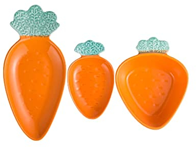 PURRL Vaisselle 3 pièces Créativité Assiettes à Manger pour Enfants Assiettes à Dessert en céramique de qualité supérieure Assiettes à Dessert au Micro-Ondes (Couleur : Orange) Little Surprise