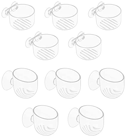 Ktnyl 10 Stück Aquarium Plant Pot, Aquarium Glas Cup, Aquarium Cup Topf, Aquarium Pflanzenhalter mit Saugnapf, Pflanzen Halter für Aquarium Landschaft für Fish Tank Aquarium- Landschaft Dekorationen
