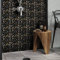 Alwayspon 30Pcs Peel&Stick Wall Tile Transfers Sticker, Self-Adhesive Waterproof PCV Splashback Tile Decals for Living Room Kitchen Bathroom Home Decor, 15X15cm, Black Metallic Mixed