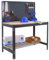 SimonRack Etabli d’Atelier, Capacité de Charge 400 kg, 1445x910x610 mm, Panneau Perforé, Table de Travail Bricolage, Anthracite/Bois - BT2