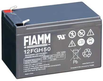 FIAMM 12FGH50 batteria UPS 12 Ah 12 V - Batteria ricaricabile al piombo-acido per UPS (Nero, 12 Ah, 12 V, 1 pezzo(i), vita 5 anno/i, 4.20 Kg)