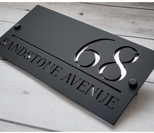 Plaque De Maison Personnalisée,3d Découpe Laser Moderne Brossée Numéro De Maison Extérieur,plaque De Maison Adresse Personnalisée Numéro De Porte De Maison Et Nom Plaques D'adresses
