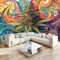 Papier Peints Panoramique Coquelicot Couleur Plante Poster Mural Intissé 3D, Coloré Muraux Pour Salon Chambre Chambre D'Enfant Décoration Murale 200x140cm