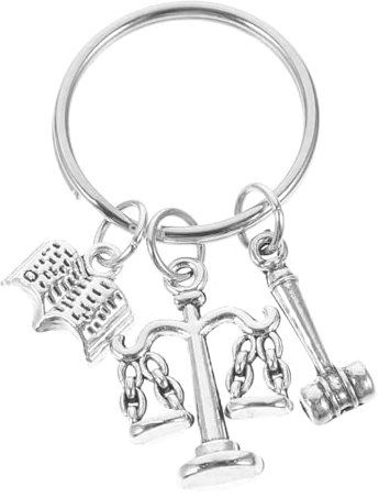 GREENADSCAPE porte-clés avocat avocat d'avocat Décoration justice Pendentif de balance Pendentif de juge avocat décor suspendu d’avocat décor de porte-clés de zinc