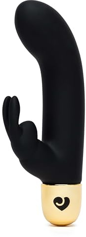 Lovehoney Frisky Rabbit Vibrator for G-Spot & Clit Stimulation, Black | 10 Function Silicone Dildo, G-Spot & Clitoris Stimulator, Adult Sex Toys for Woman & Couples, Beginner-Friendly, Luxe Feel