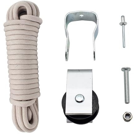 Extension Ladder Rope & Pulley Kit Fits for Werner Aluminum Extension Ladder & Fiberglass Extension Ladders Compatible with Werner 31-12 Pulley Kit and AC30-2 Extension Ladder Rope