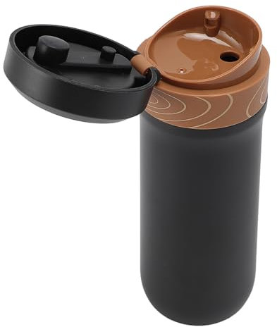 BAOFUYA Isolierter Reise-French-Press-Kaffee- und Teebecher aus Edelstahl, Tragbarer Campingbecher und Trinkbecher, Wärmespeichernder, Isolierter Reise-French-Press-Becher für Büro- und