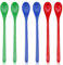 IKOPFLN 6 Stück Bunte Kunststofflöffel, Lange Plastik Löffel,plastiklöffel groß Für Kaffee Eis Joghurt（18cm）